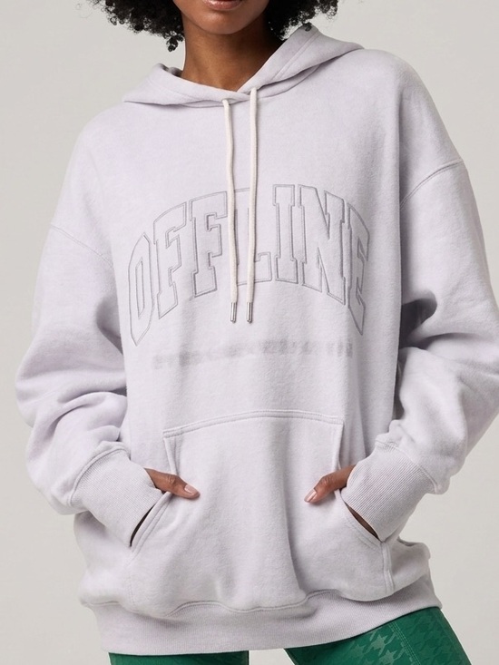aerie Tops - Aerie Cloud Fleece Oversized Hoodie Embroidered